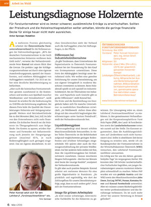 AIW - Arbeit im Wald Ausgabe 03/2013 über die Leistungsdiagnose Holzernte